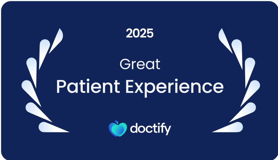 2025 Great Patient Experience award from Doctify